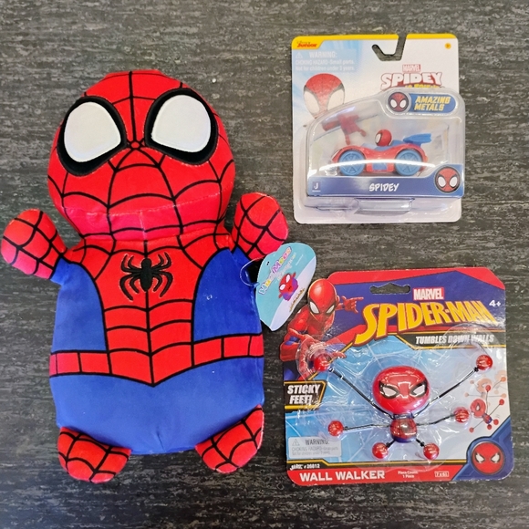 Marvel Other - Marvel Spider-Man Toy Bundle Squishmallow Plush + Wall Walker + Spidey Car NWT